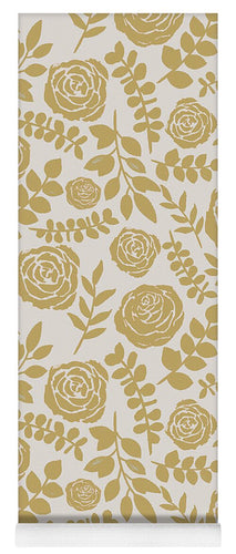 Gold Floral Pattern - Yoga Mat