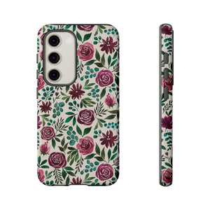 Magenta Floral Eucalyptus Phone Case