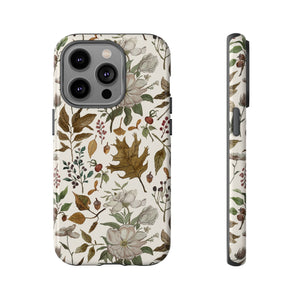 Watercolor Fall Leaves and Flowers Phone Case
