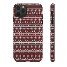 Load image into Gallery viewer, Red Snowflake Pattern Phone Case