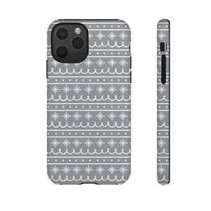 Gray Snowflake Pattern Phone Case