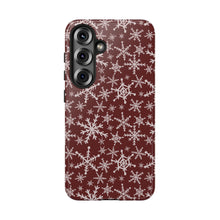 Load image into Gallery viewer, Red Snowflakes Phone Case