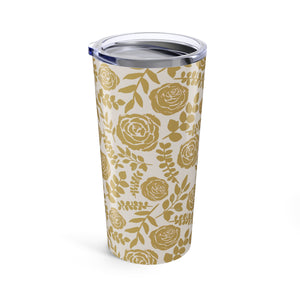 Gold Floral Travel Mug