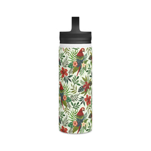 Tropical Parrot Handle Lid Water Bottle