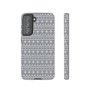 Gray Snowflake Pattern Phone Case