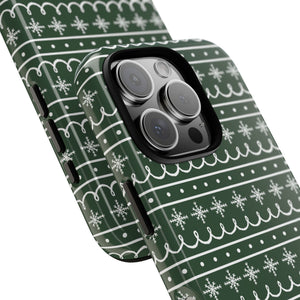 Green Snowflake Pattern Phone Case