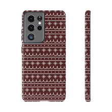 Load image into Gallery viewer, Red Snowflake Pattern Phone Case