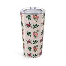 Load image into Gallery viewer, Pink Roses and Leaves Travel Mug