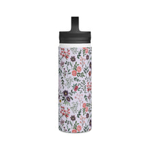 Load image into Gallery viewer, Bright Watercolor Flower - Purple Handle Lid Water Bottle