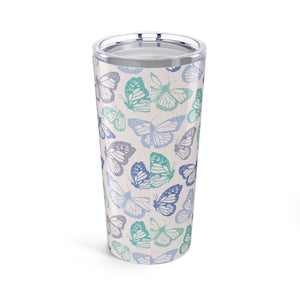 Purple and Green Butterfly Travel Mug