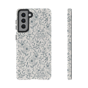 Blue Gray Flower Phone Case
