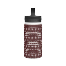 Load image into Gallery viewer, Red Snowflake Pattern Handle Lid Water Bottle