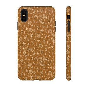 Bronze Floral Ink Pumpkin Phone Case