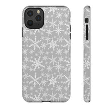 Load image into Gallery viewer, Gray Snowflakes Phone Case