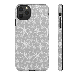 Gray Snowflakes Phone Case