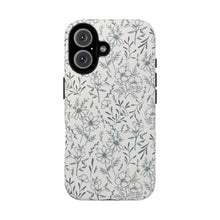 Load image into Gallery viewer, Blue Gray Flower Phone Case
