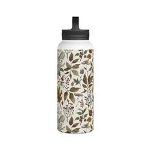 Load image into Gallery viewer, Watercolor Fall Leaves and Flowers Handle Lid Water Bottle