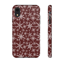 Load image into Gallery viewer, Red Snowflakes Phone Case