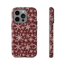 Load image into Gallery viewer, Red Snowflakes Phone Case