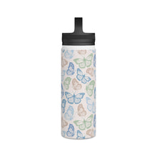 Load image into Gallery viewer, Blue Butterfly Handle Lid Water Bottle