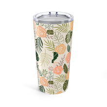 Load image into Gallery viewer, Yellow and Green Tropical Floral Pattern Travel Mug
