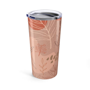 Pink Abstract Desert Leaf Travel Mug