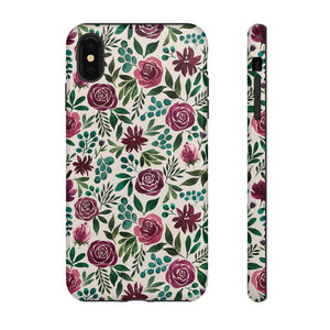 Magenta Floral Eucalyptus Phone Case