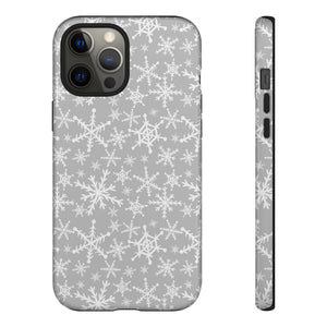 Gray Snowflakes Phone Case