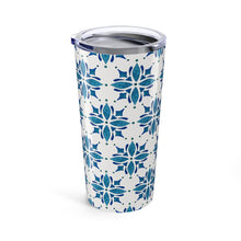 Load image into Gallery viewer, Blue Tile Watercolor Travel Mug
