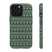 Load image into Gallery viewer, Green Snowflake Pattern Phone Case