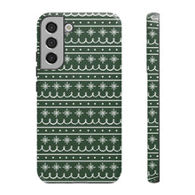 Load image into Gallery viewer, Green Snowflake Pattern Phone Case