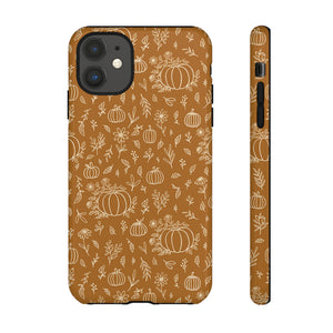 Bronze Floral Ink Pumpkin Phone Case