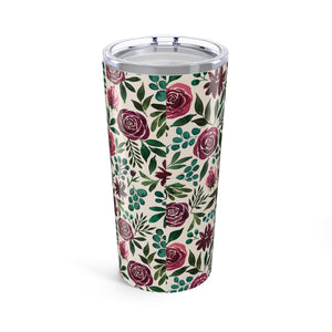 Magenta Floral Eucalyptus Travel Mug