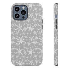 Load image into Gallery viewer, Gray Snowflakes Phone Case