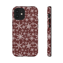 Load image into Gallery viewer, Red Snowflakes Phone Case