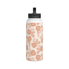 Load image into Gallery viewer, Warm Orange Floral Handle Lid Water Bottle