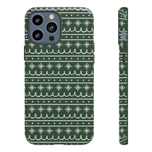Load image into Gallery viewer, Green Snowflake Pattern Phone Case