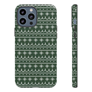 Green Snowflake Pattern Phone Case