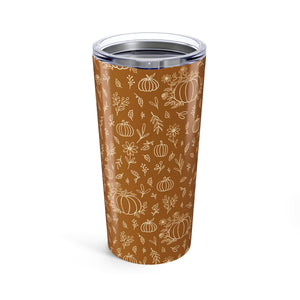 Bronze Ink Floral Travel Mug
