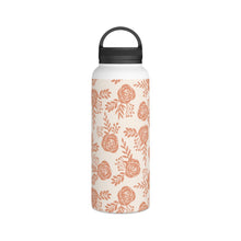 Load image into Gallery viewer, Warm Orange Floral Handle Lid Water Bottle