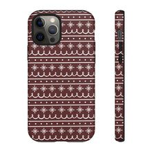 Load image into Gallery viewer, Red Snowflake Pattern Phone Case