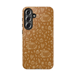Bronze Floral Ink Pumpkin Phone Case