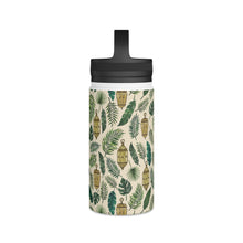 Load image into Gallery viewer, Tropical Leaves and Lanterns Handle Lid Water Bottle