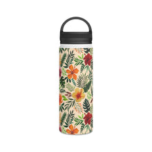 Load image into Gallery viewer, Tropical Watercolor Floral Handle Lid Water Bottle