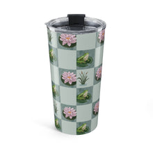 Load image into Gallery viewer, Frog and Lily Pad Checkered Travel Mug