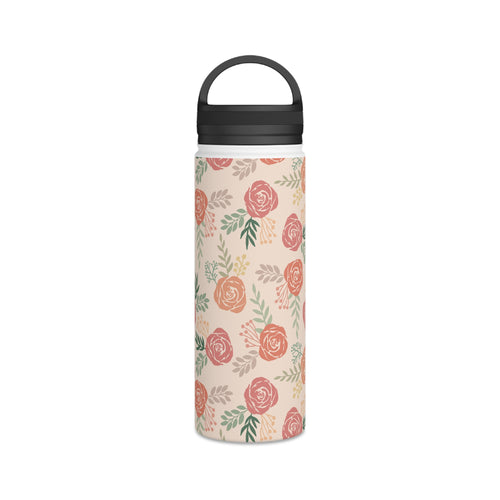 Warm Floral Handle Lid Water Bottle