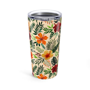 Tropical Watercolor Floral Travel Mug