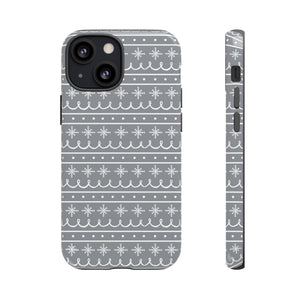 Gray Snowflake Pattern Phone Case