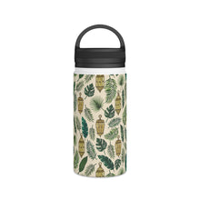Load image into Gallery viewer, Tropical Leaves and Lanterns Handle Lid Water Bottle