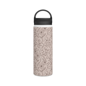 Pink Flower Handle Lid Water Bottle